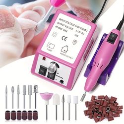 electric nail drill machine set with adjustable speed for gel polish removal and manicure precision