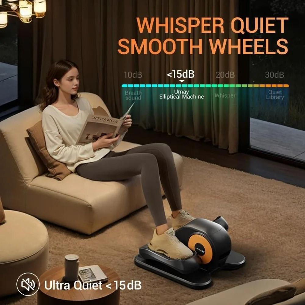 Quiet Portable Under Desk Elliptical Trainer For Seniors And Seated Workouts With Remote Control 4