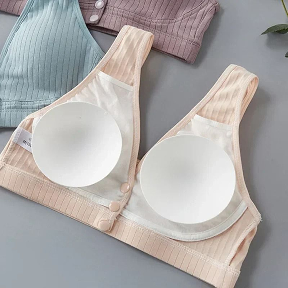 Breathable Cotton Nursing Bra With Front Opening For Breastfeeding Comfort 2