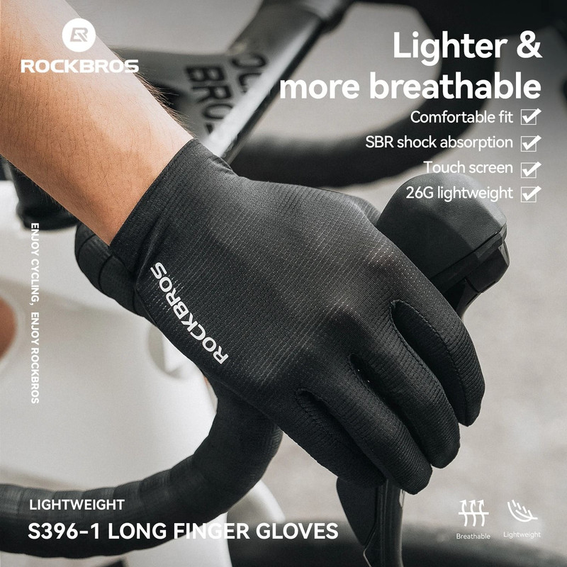 Windproof Full Finger Cycling Gloves With Shock Absorption And Non Slip Grip 0