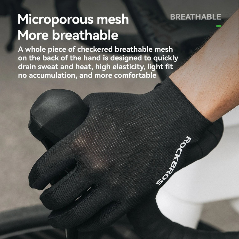 Windproof Full Finger Cycling Gloves With Shock Absorption And Non Slip Grip 2
