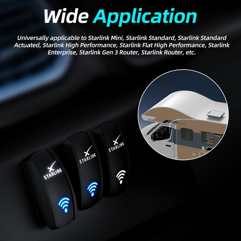 Waterproof Starlink Rocker Switch With Wiring Kit For 12V 24V Systems 5