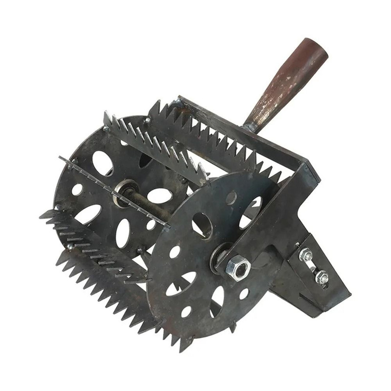 Wheeled Hand Push Garden Weeder With Saw Tooth Blade For Fast Weed Removal And Soil Loosening 1