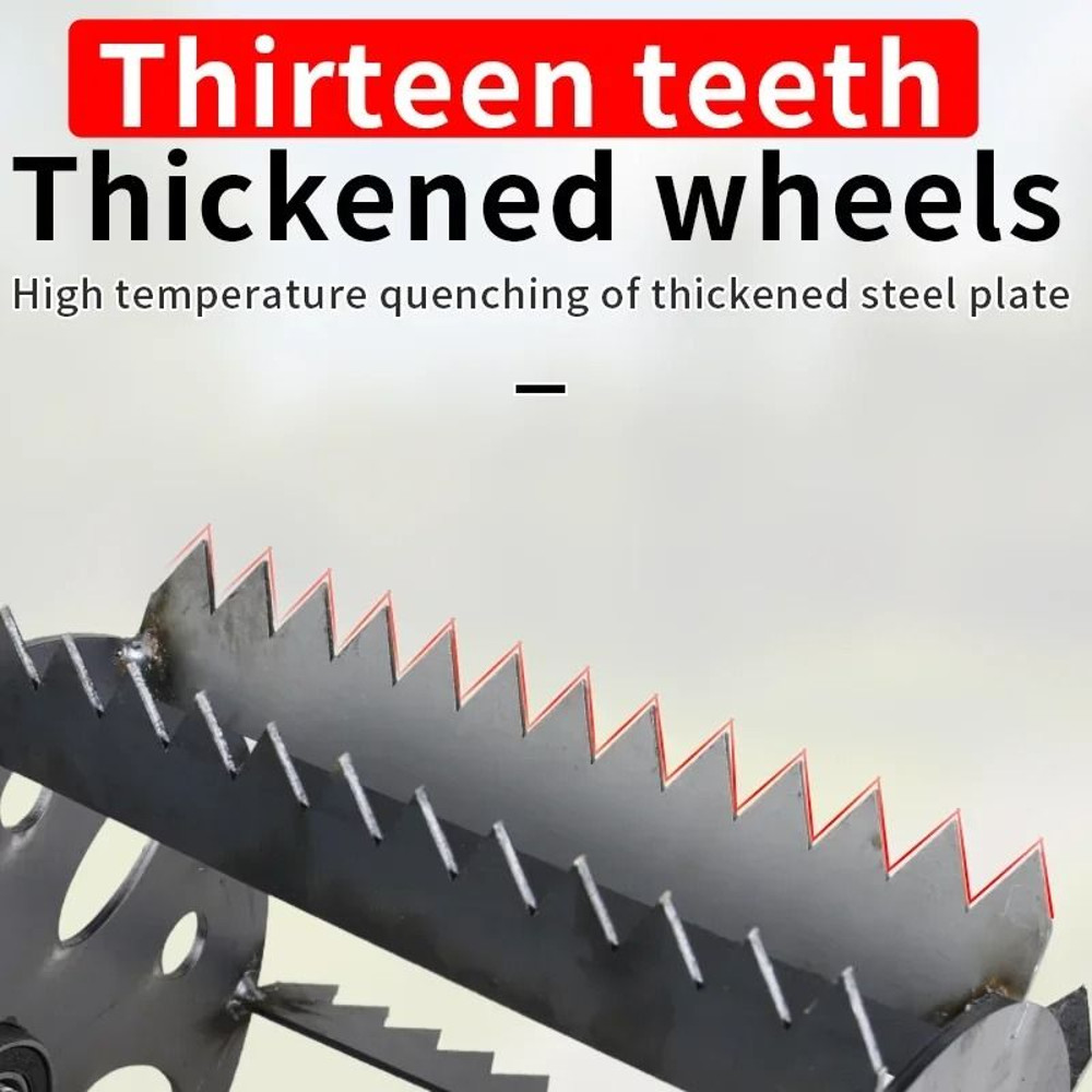 Wheeled Hand Push Garden Weeder With Saw Tooth Blade For Fast Weed Removal And Soil Loosening 3