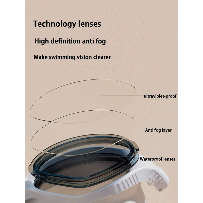 Professional Anti Fog Swimming Goggles With UV Protection For Adults 2