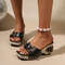 Summer Wedge Platform Sandals With Buckle Decor For Women 6