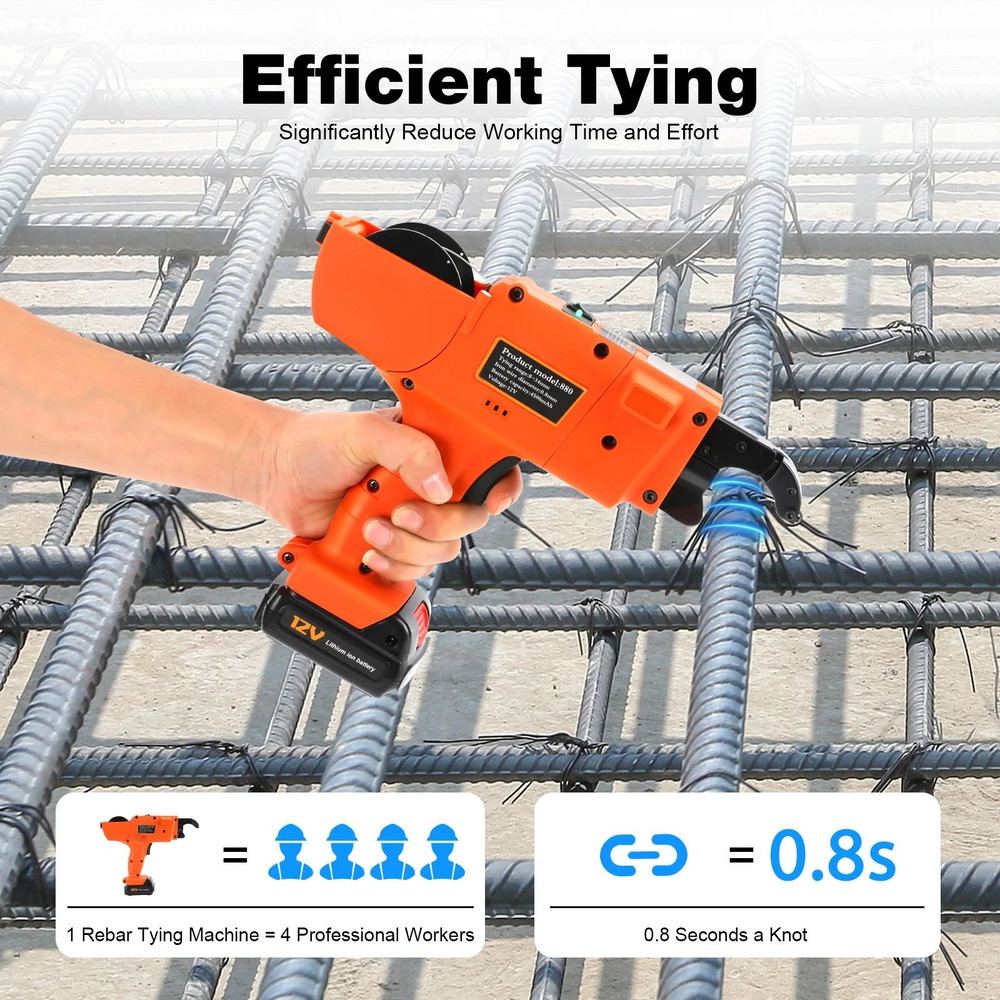 Cordless Electric Rebar Tie Machine With Battery For Fast Steel Bar Binding 4