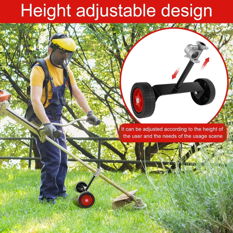Universal Trimmer Support Wheel Attachment For Effortless Grass Cutting 2