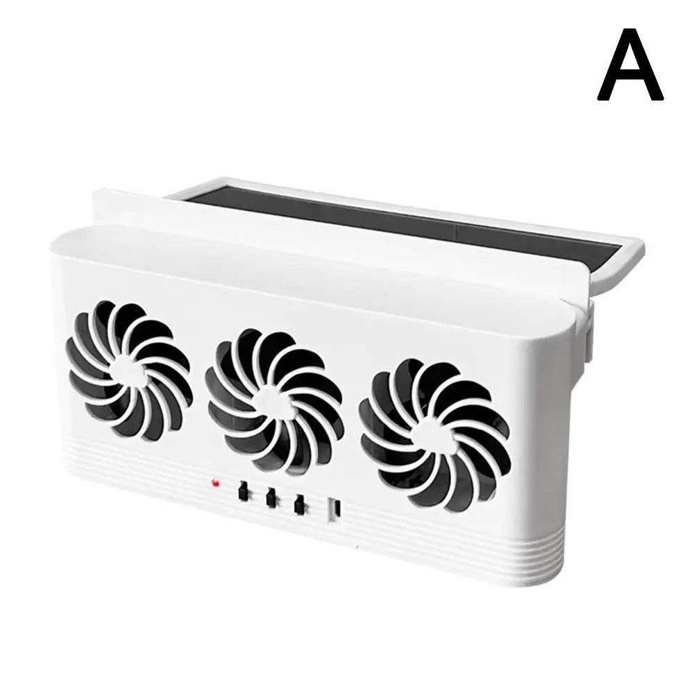 Solar Powered Car Cooling Fan With Three Ventilation Outlets For Interior Ventilation 7