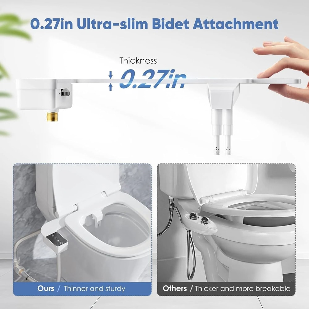 Self Cleaning Bidet Attachment With Dual Nozzles And Ultra Thin Design 0