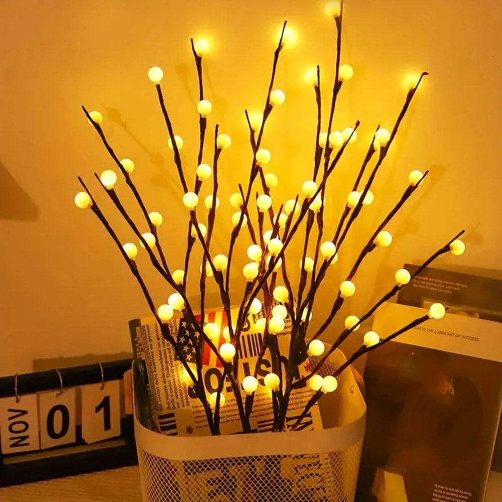 White Birch Twig Lights For Indoor Ambience 3