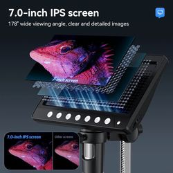 portable digital microscope with 1200x magnification and hd display