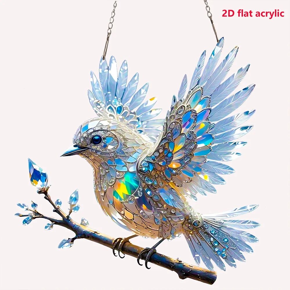 Stained Glass Window Bird Ornament For Home Decor 4