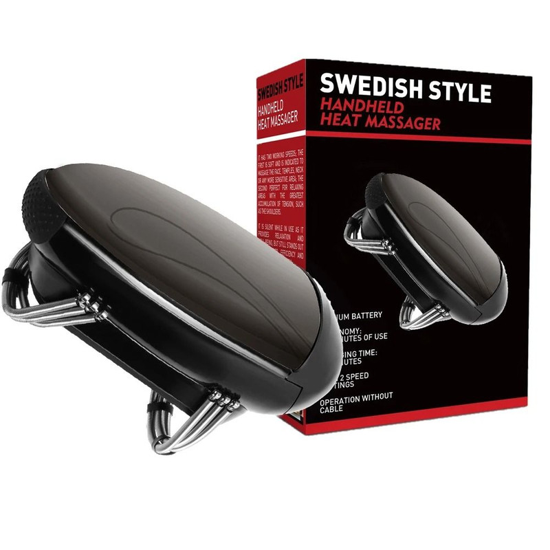 Cordless Metal Handheld Heat Massager With Dual Massage Nodes 0