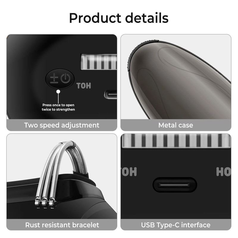 Cordless Metal Handheld Heat Massager With Dual Massage Nodes 2