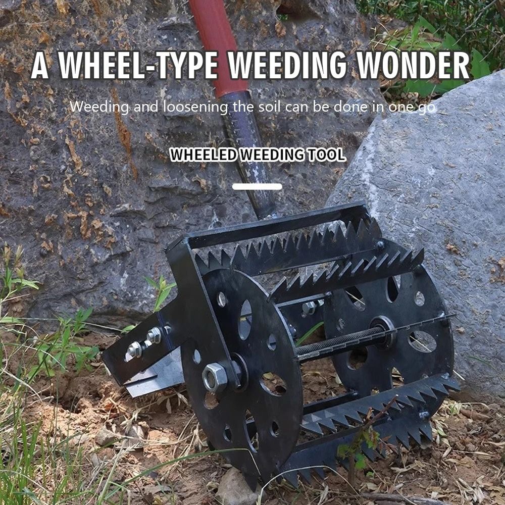 Wheeled Hand Push Weeding Tool With Steel Blade No Handle 1