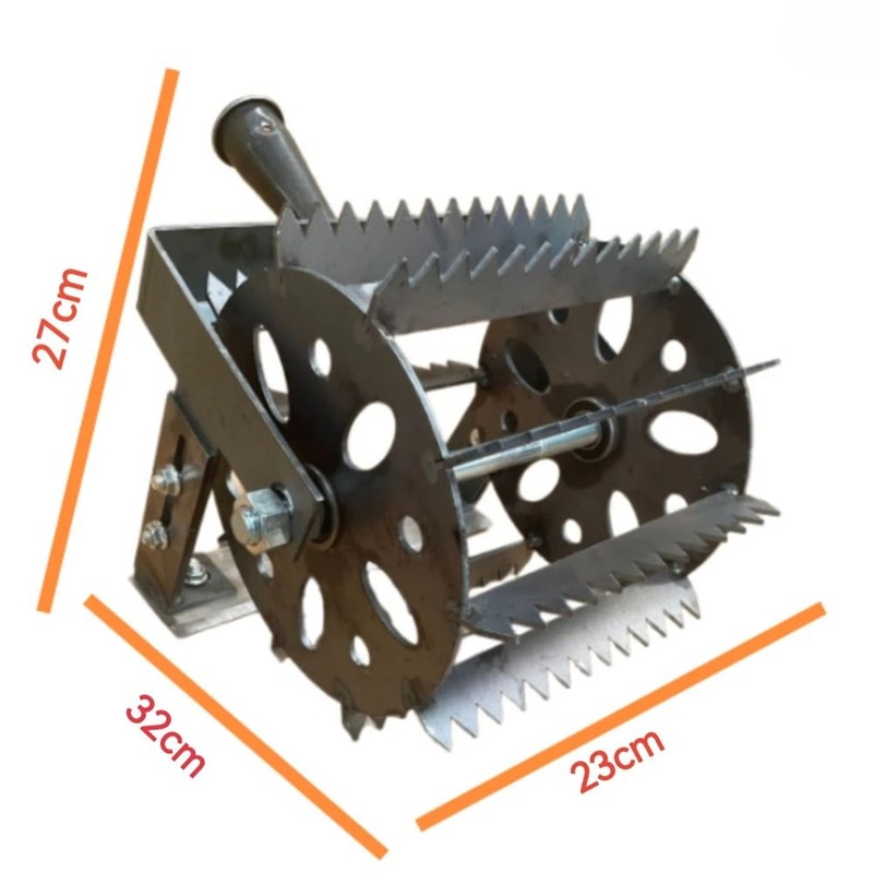 Wheeled Hand Push Weeding Tool With Steel Blade No Handle 4