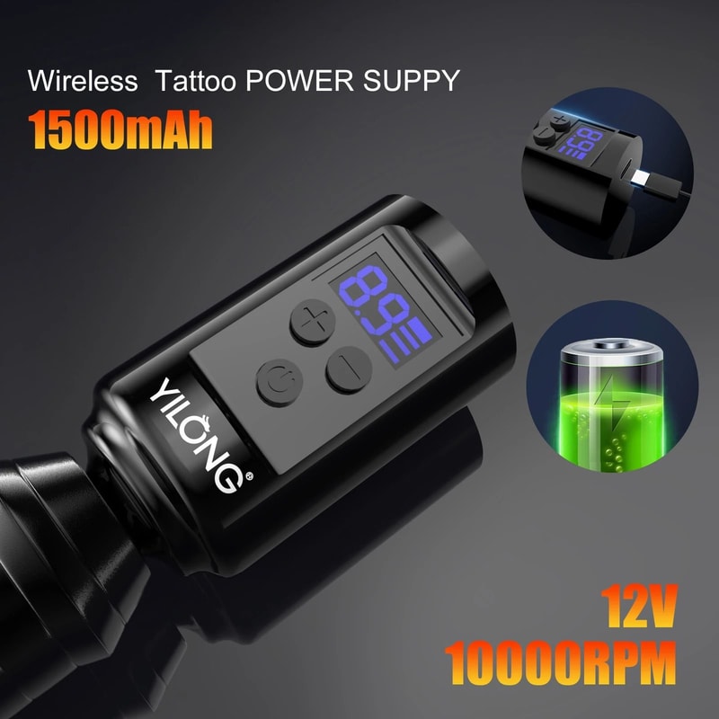 Wireless Tattoo Machine Kit With Rechargeable Battery And Cartridge Needles 2