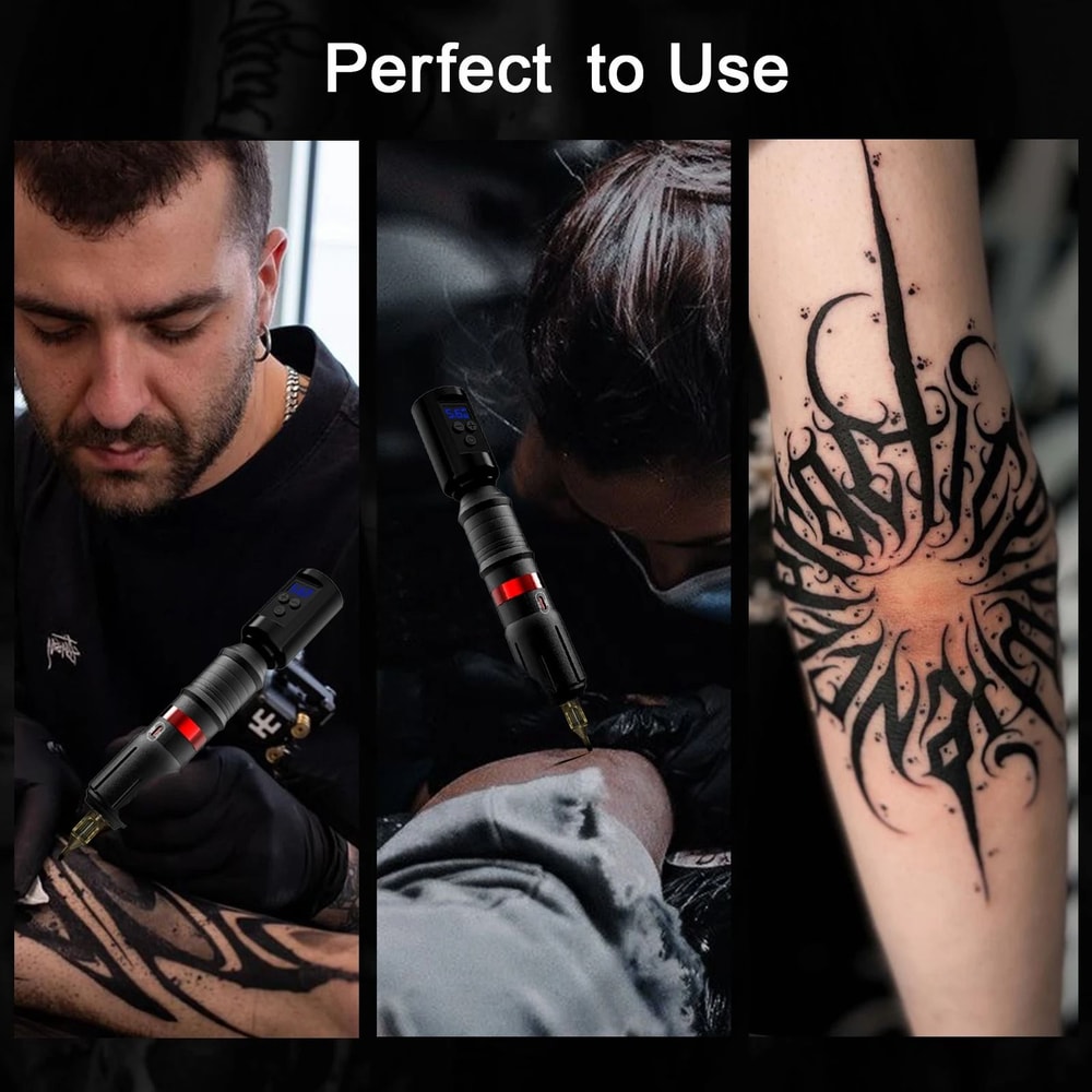 Wireless Tattoo Machine Kit With Rechargeable Battery And Cartridge Needles 5