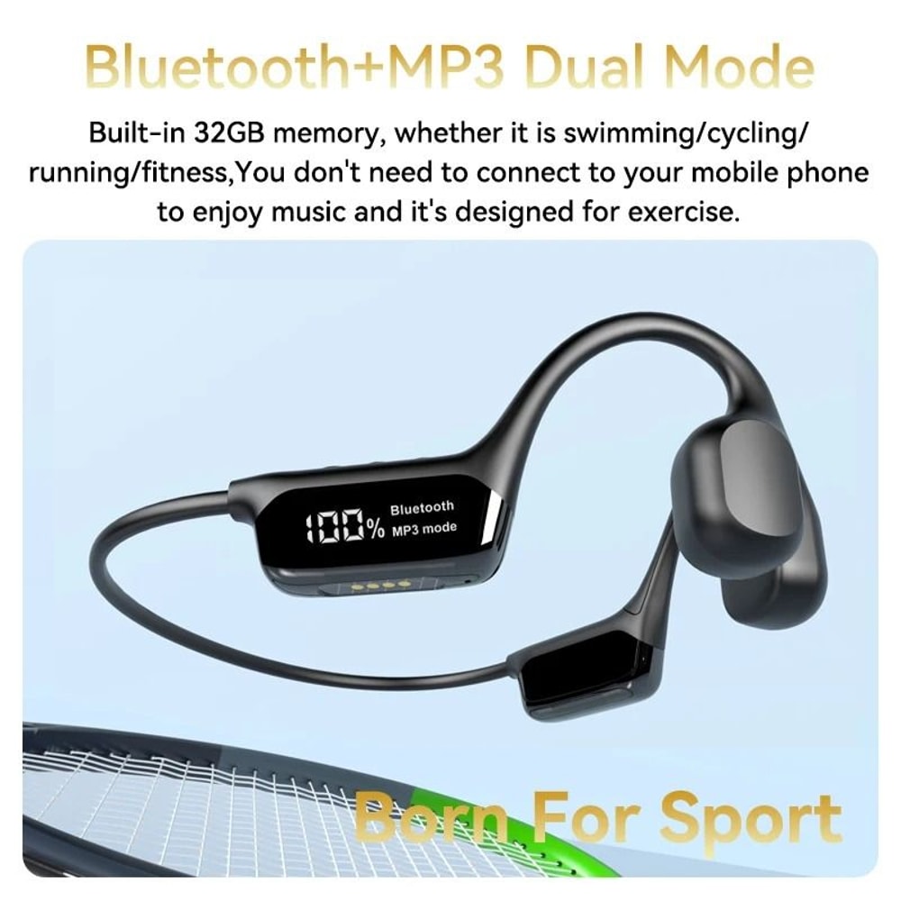 Waterproof Bone Conduction Headphones With MP3 Storage And Bluetooth 4