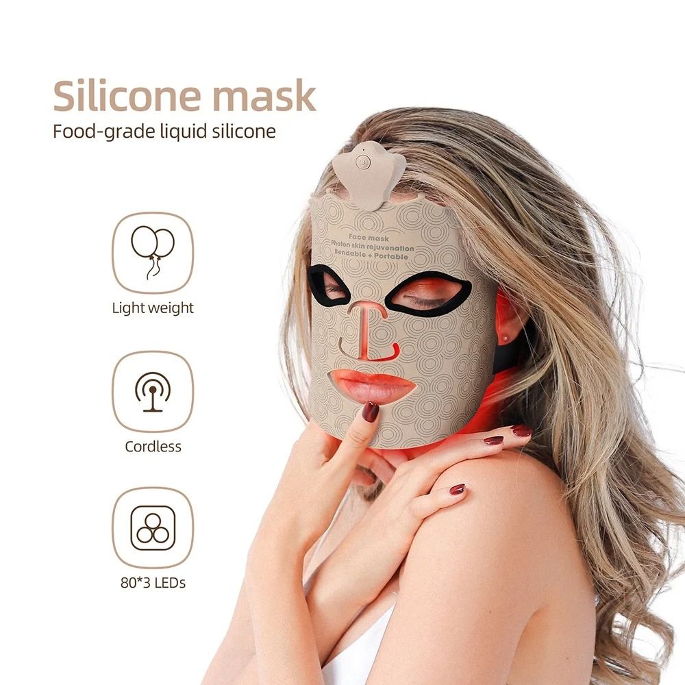 Silicone LED Photon Therapy Face Mask With Seven Color Light Modes For Skin Repair 1