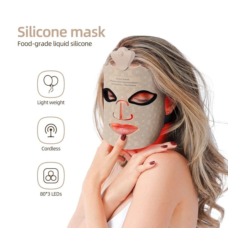 Silicone LED Photon Therapy Face Mask With Seven Color Light Modes For Skin Repair 1