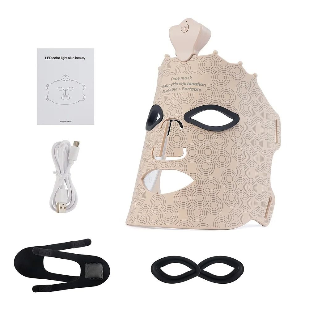 Silicone LED Photon Therapy Face Mask With Seven Color Light Modes For Skin Repair 7