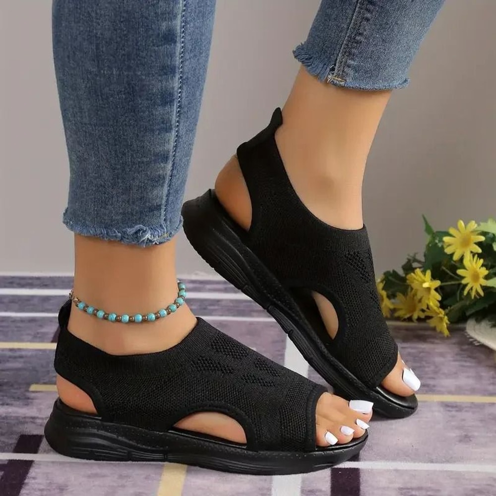 Mesh Breathable Open Toe Summer Sandals With Thick Sole For Women 0