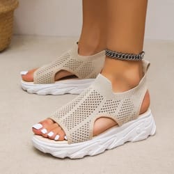 mesh hollow breathable plus size summer sport sandals for women