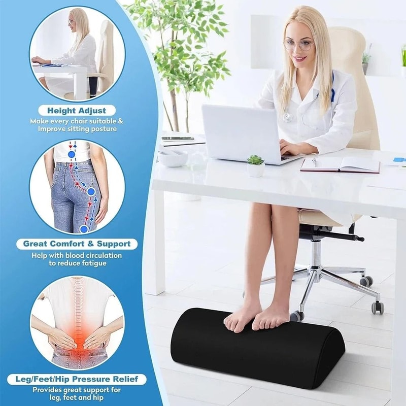 Memory Foam Foot Rest Under Desk With Removable Washable Cover 3