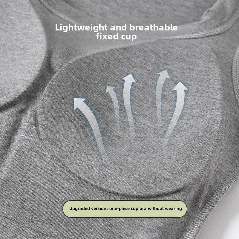 Seamless Built In Bra Tank Top For Women Breathable Sports Vest Combo 1