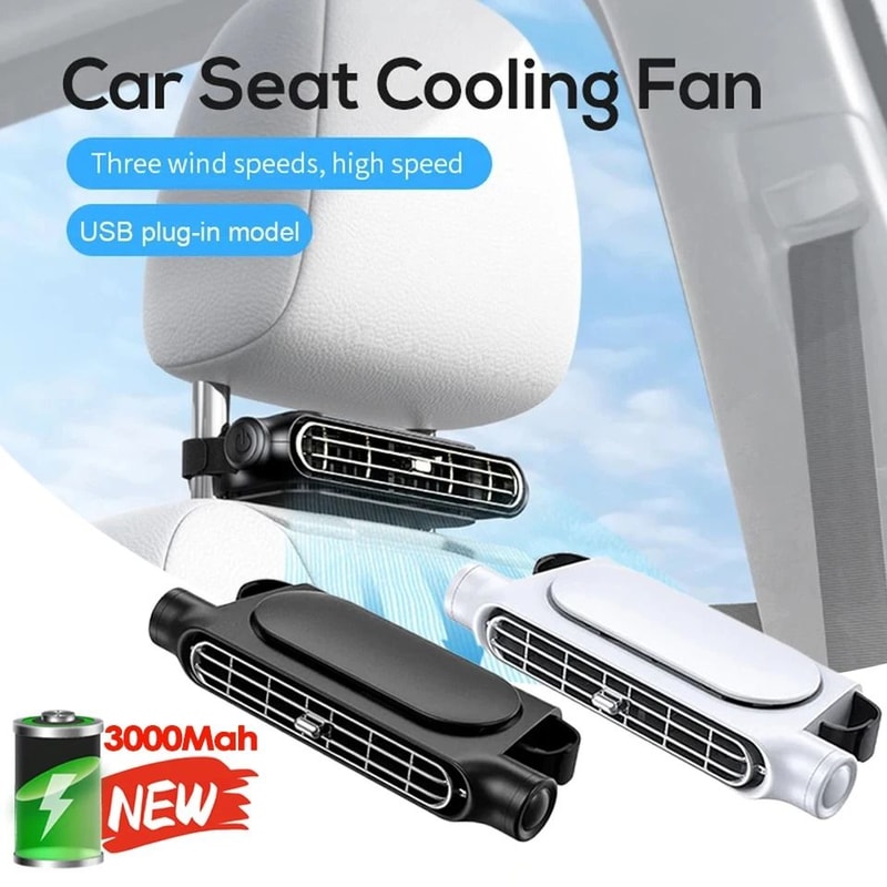 Portable Rechargeable Car Seat Cooling Fan With Adjustable Airflow And Quiet Operation 0