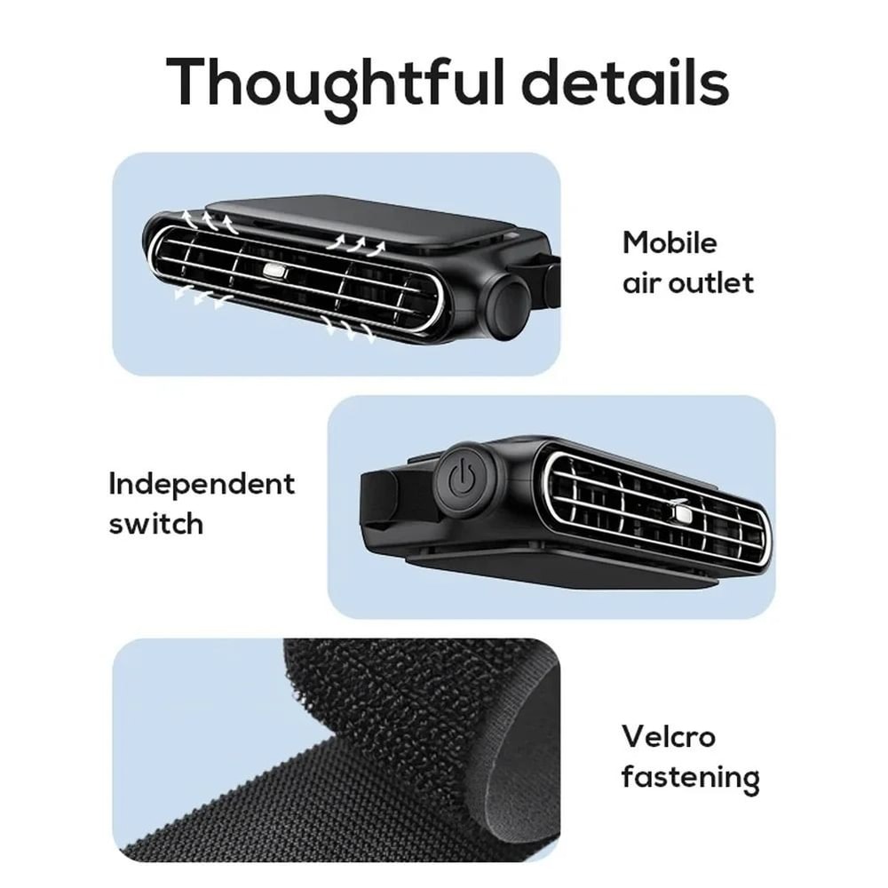 Portable Rechargeable Car Seat Cooling Fan With Adjustable Airflow And Quiet Operation 4