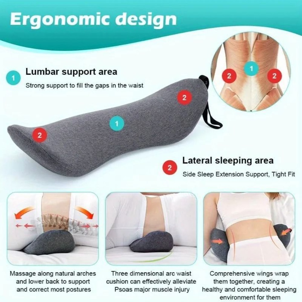 Memory Foam Lumbar Support Pillow For Lower Back Relief 4