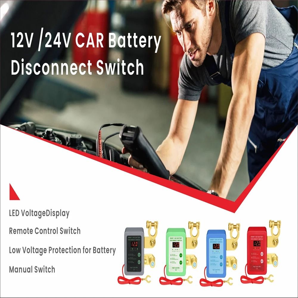 Heavy Duty Remote Battery Disconnect Switch With LED Voltage Display And Automatic Power Shut Off F 3