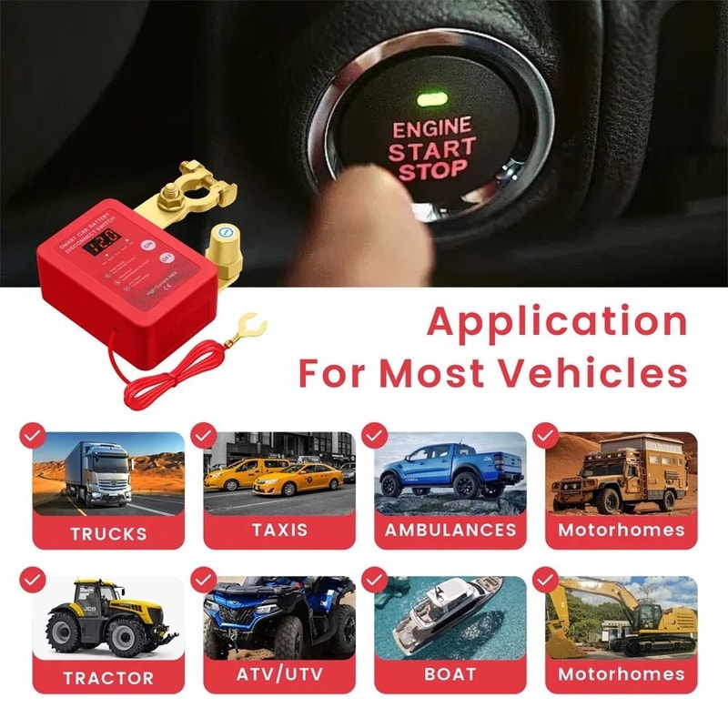 Heavy Duty Remote Battery Disconnect Switch With LED Voltage Display And Automatic Power Shut Off F 4