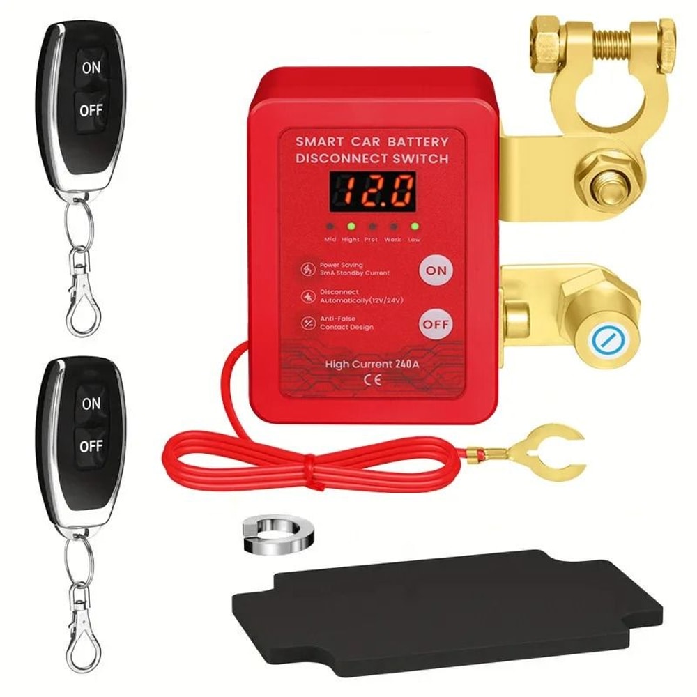 Heavy Duty Remote Battery Disconnect Switch With LED Voltage Display And Automatic Power Shut Off F 7