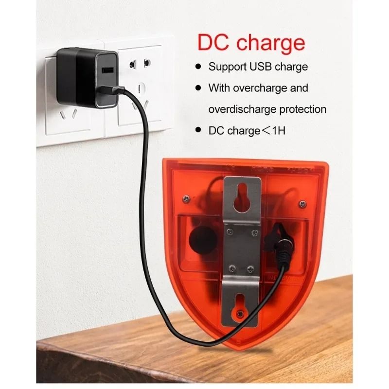 Solar Motion Sensor Alarm Light Outdoor Security Strobe 4