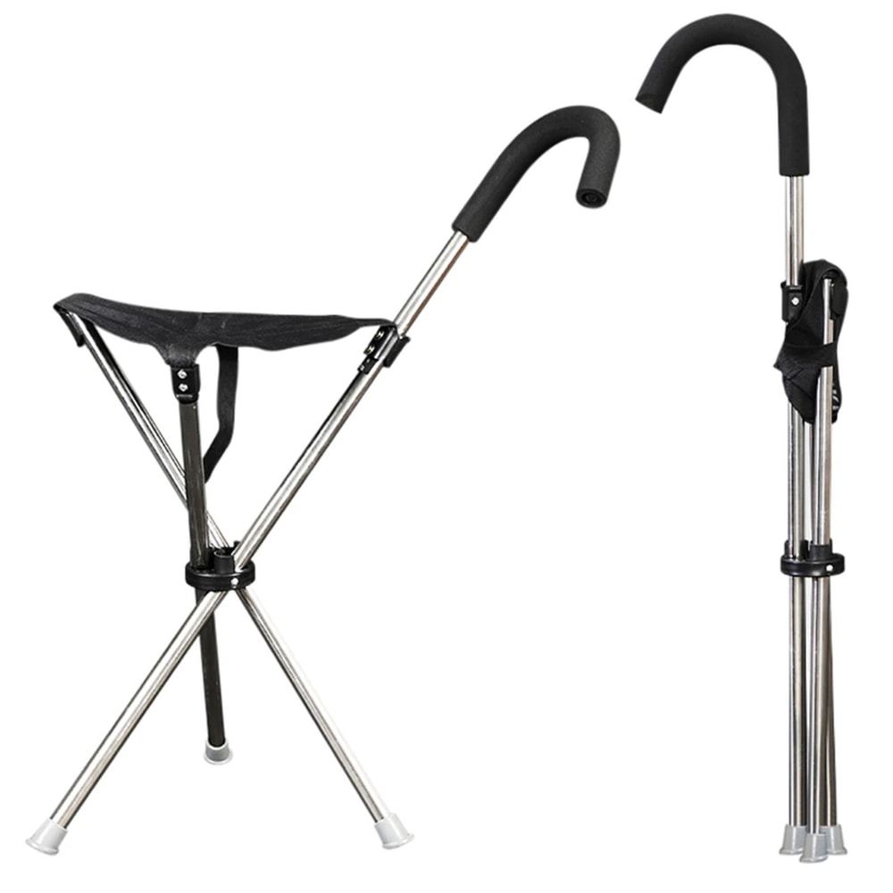 Lightweight Folding Cane With Built In Seat For Comfortable Outdoor Support 6
