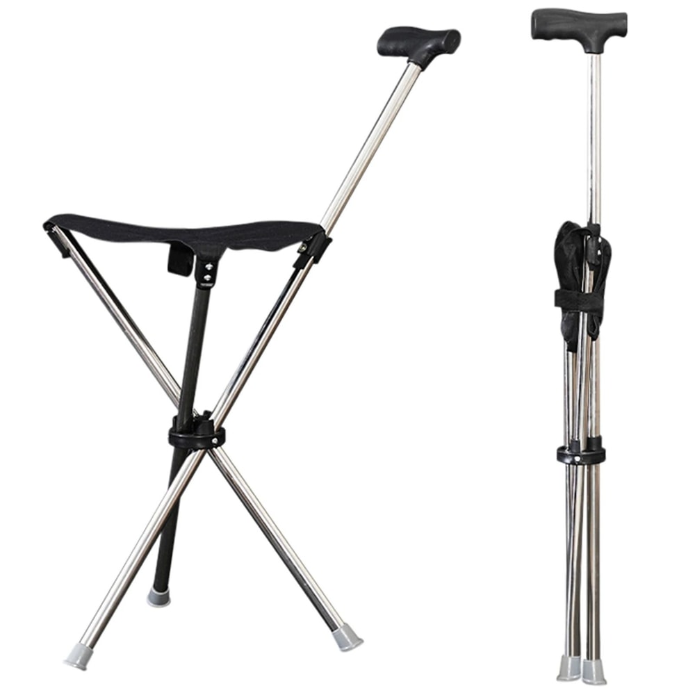 Lightweight Folding Cane With Built In Seat For Comfortable Outdoor Support 7