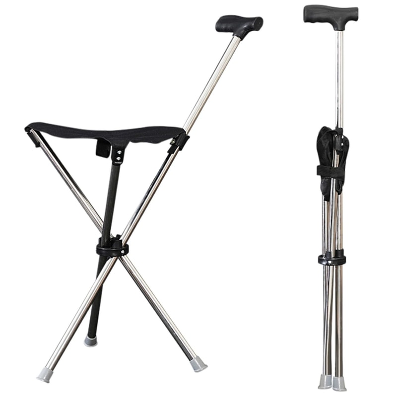 Lightweight Folding Cane With Built In Seat For Comfortable Outdoor Support 7