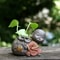 Mini Purple Clay Monk Figurine Flower Vase For Home Decoration 13