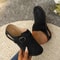 Womens Closed Toe Platform Slide Sandals 1