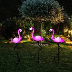 flamingo solar powered outdoor yard stake lights