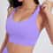 Solid Color Cross Back Fitness Bra With Soft Support 1