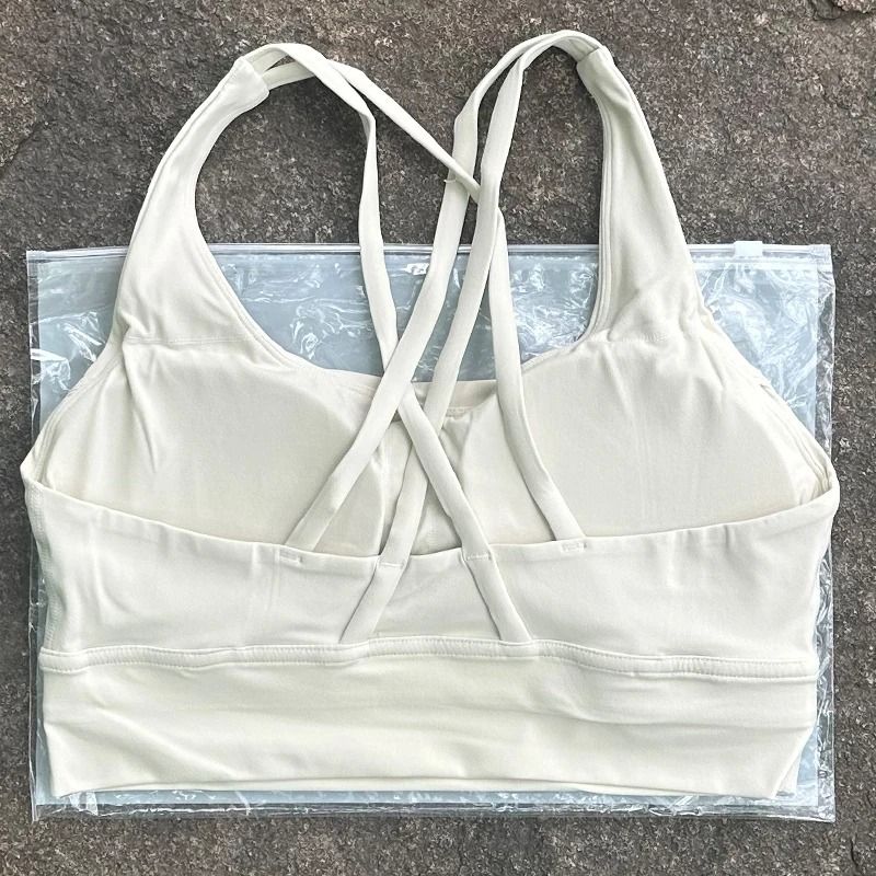 Solid Color Cross Back Fitness Bra With Soft Support 15