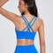 Solid Color Cross Back Fitness Bra With Soft Support 2