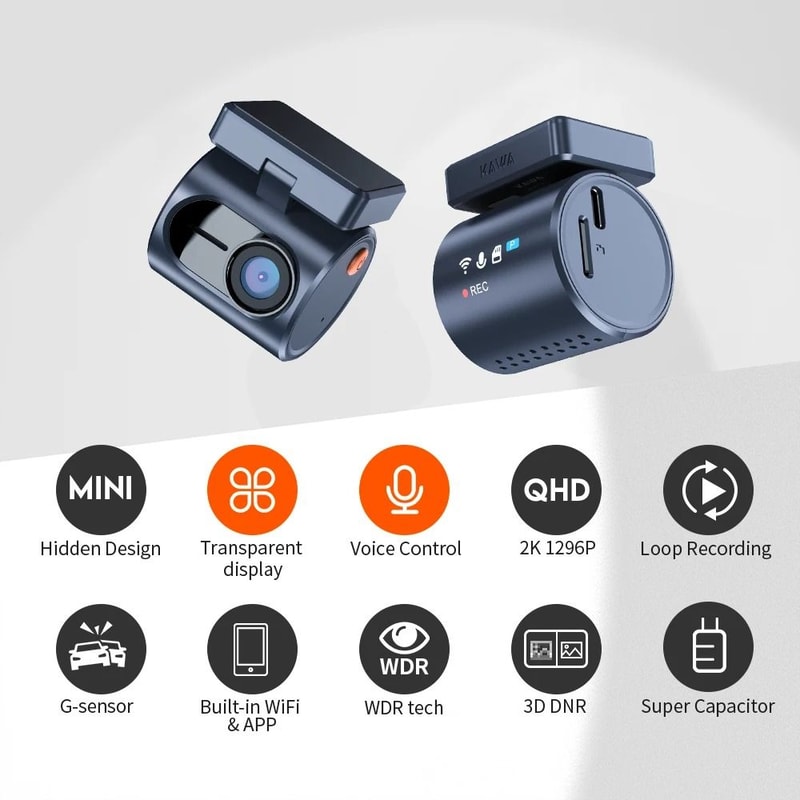 Compact Smart Car Dash Camera With WiFi And Voice Control 1