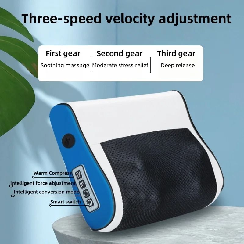 Contoured Massage Pillow With Heat And Vibration Therapy 0