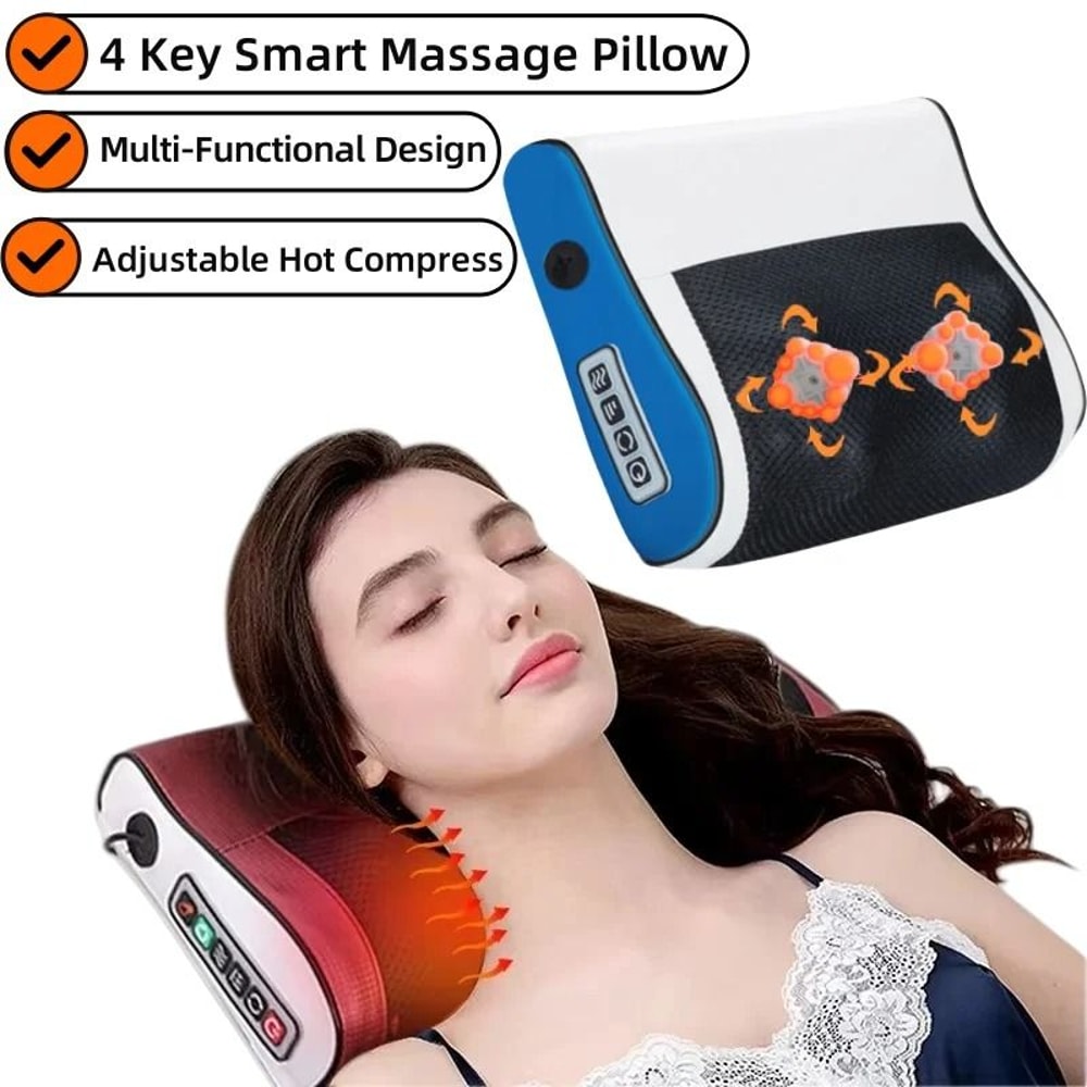 Contoured Massage Pillow With Heat And Vibration Therapy 6